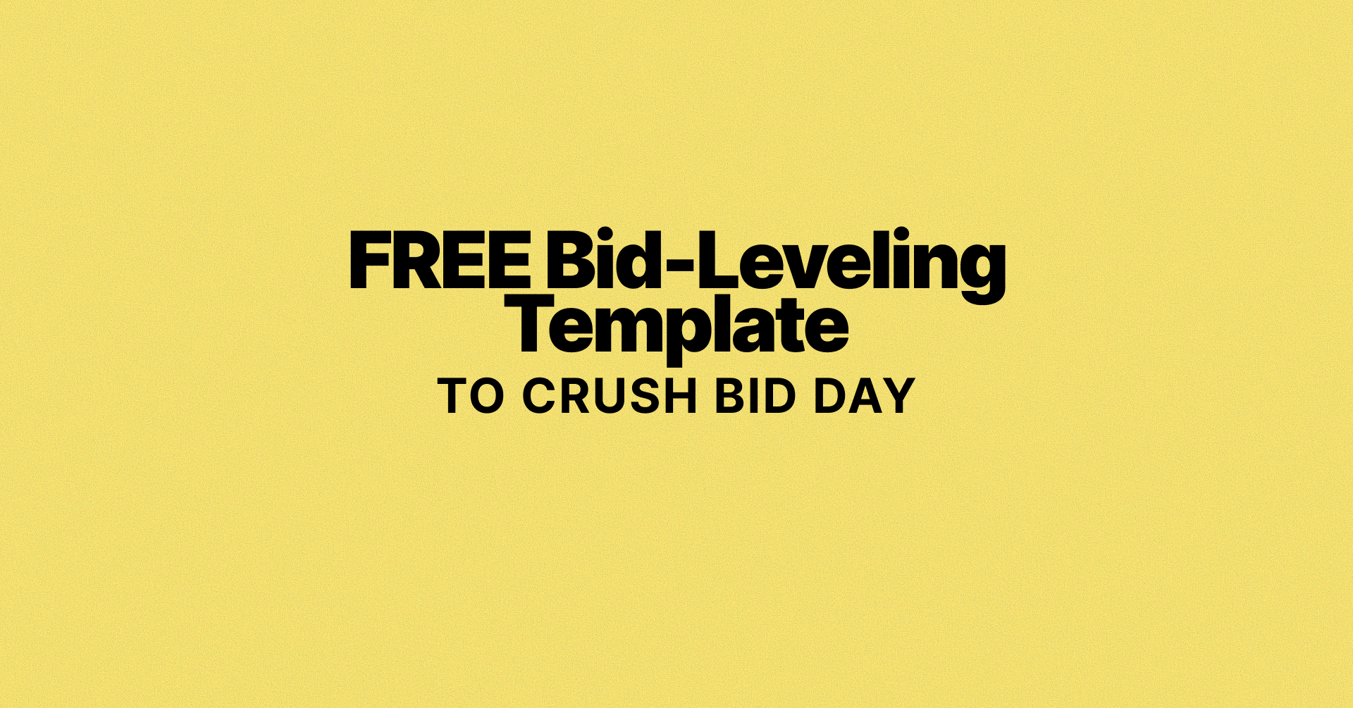 template for bid leveling