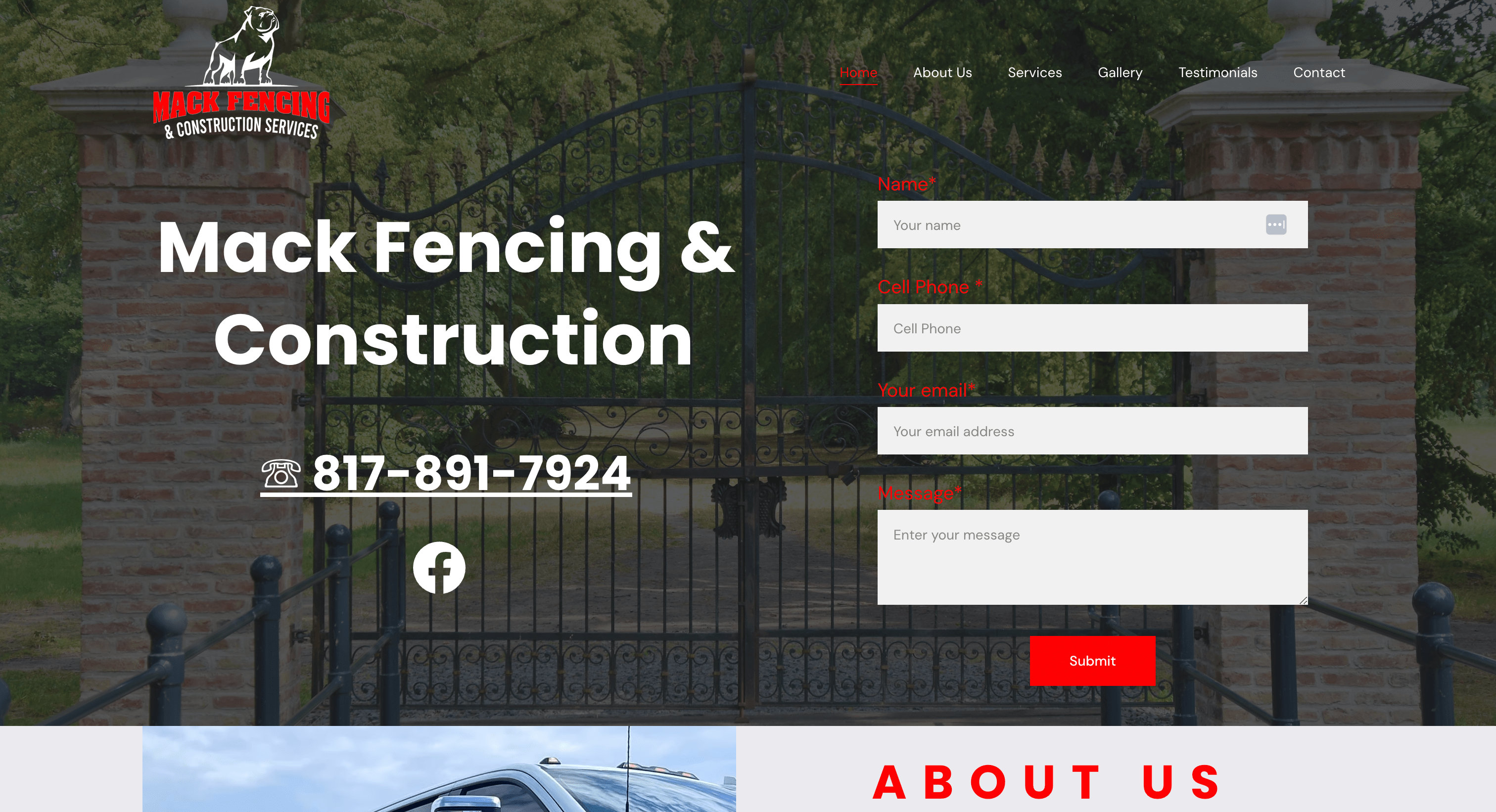 Mack Fencing homepage